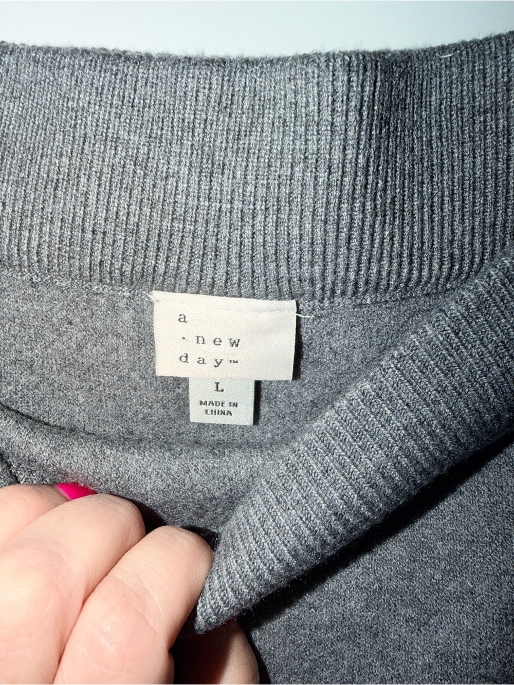 a new day, Gray Knit Sweater Hoodie and Matching Pencil Skirt, M/L - Picture 11 of 11